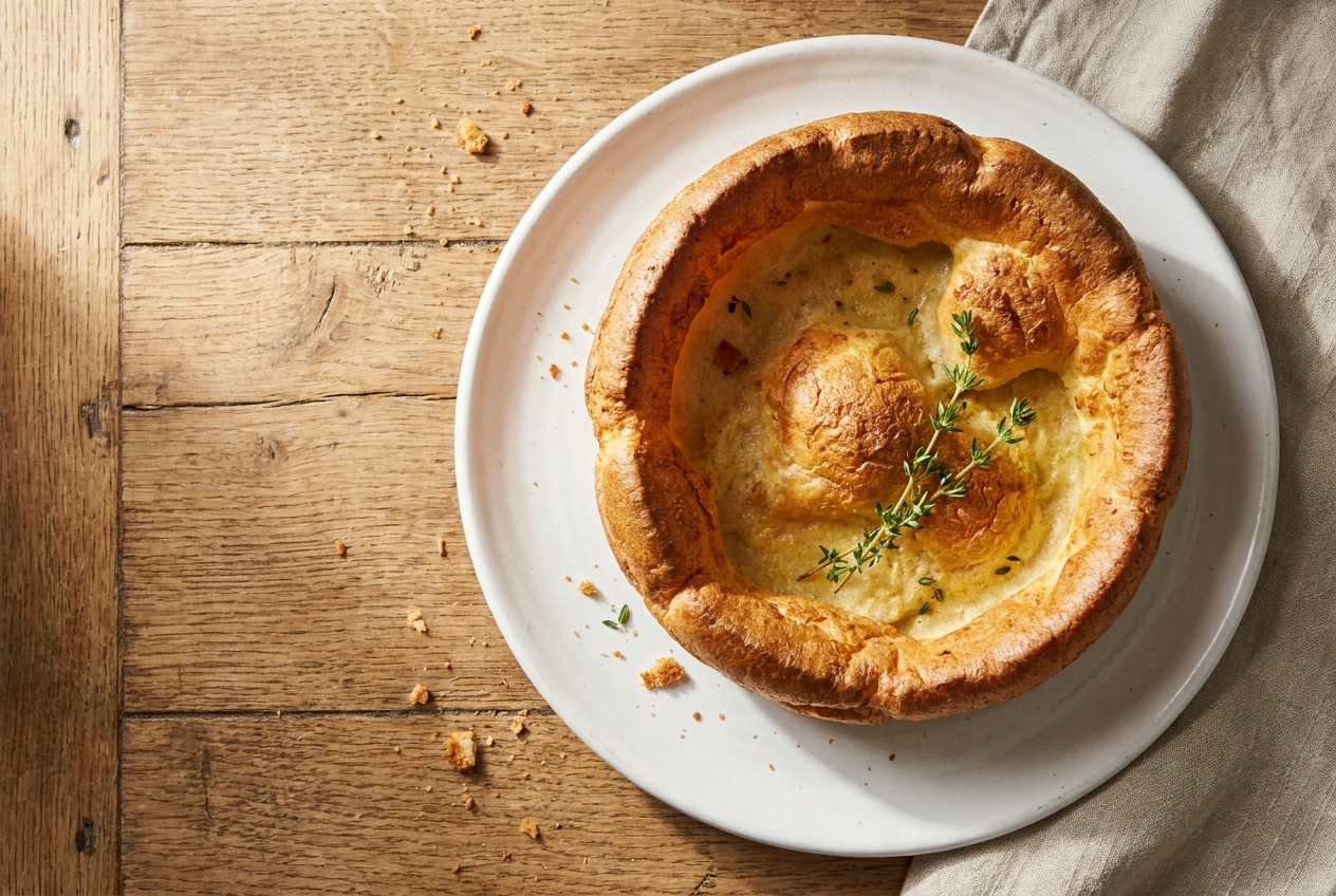 Giant Yorkshire pudding and British food photography